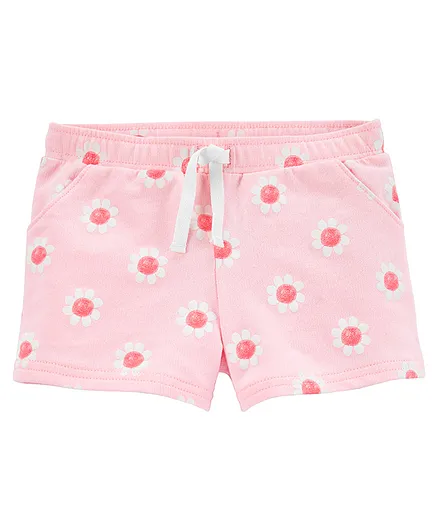 Carter's Floral Pull-On French Terry Shorts - Pink