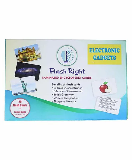 Flash Right Laminated Encyclopedia Electronic Gadgets Cards - 21 Pieces