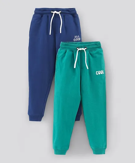 Primo Gino Full Length Lounge Pant Solid Pack of 2 - Blue Green