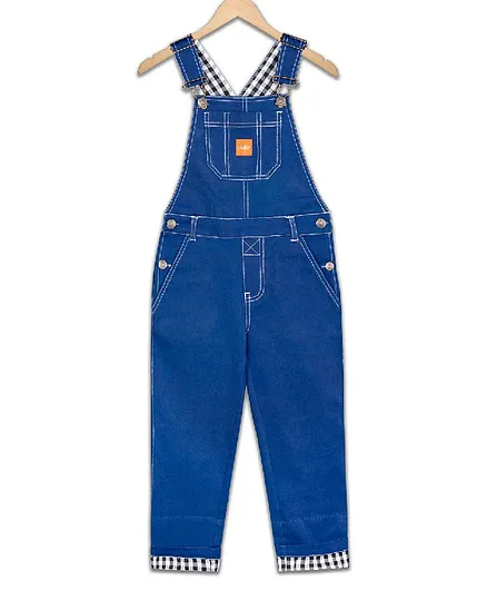 Olele Sleeveless Solid Dungaree - Blue