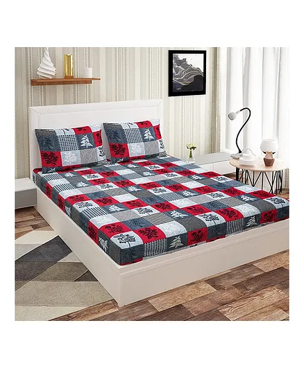 Skap Double Bedsheet Blossmy Print With 2 Pillow Covers - Multicolour