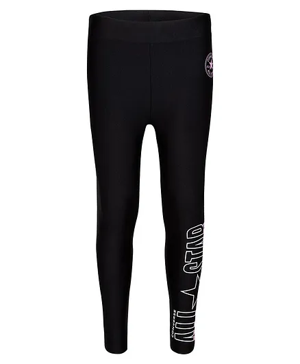 Converse Full Length All Star Logo Leggings - Black