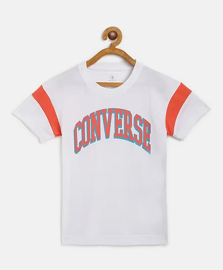 Converse Half Sleeves Logo Jersey Tee - White