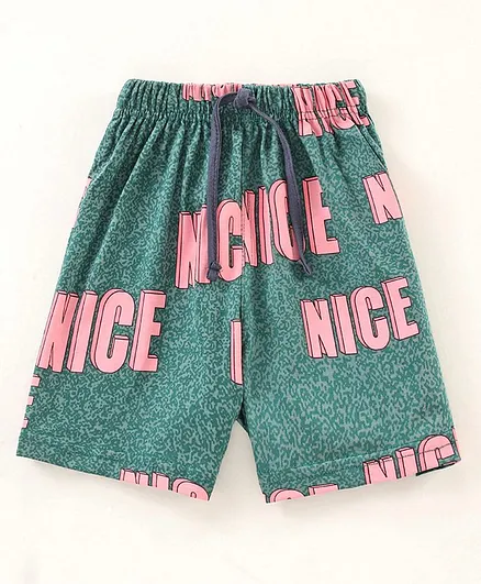Doreme Knee Length Shorts Nice Print - Green