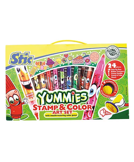 Stic Yummies Twin Tip Art Set Pack of 24 - Multicolour