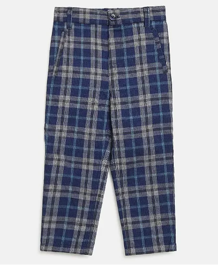 Nauti Nati Checked Full Length Pants - Navy Blue