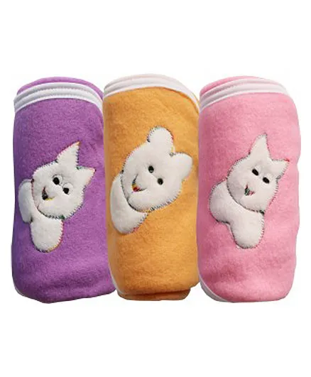 BABYZONE Soft Fabric Winter Wear Blankets Pack of 3 - Multicolor