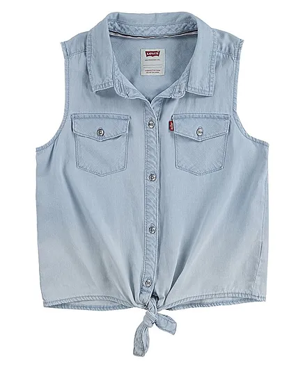 Levi's Sleeveless Front Buttoned Top - Blue