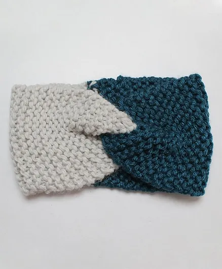 Woonie Handknit Twisted Knot Headband - Grey