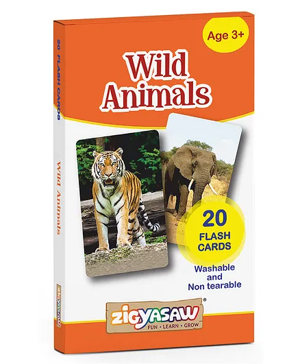 Zigyasaw Wild Animals Flash Cards - Multicolor