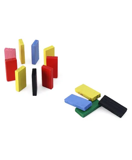 Popcorn Madhusha Creation Wooden Dominoes Multicolour - 120 Pieces