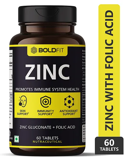 Boldfit Zinc Supplement 84 Mg Zinc Gluconate Immunity Booster - 60 Tablets