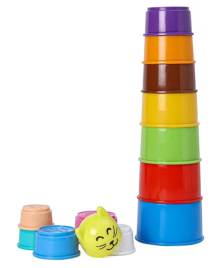 FAIR Stacking Cup Set Cat Face - 13 Pieces (Color May Vary)