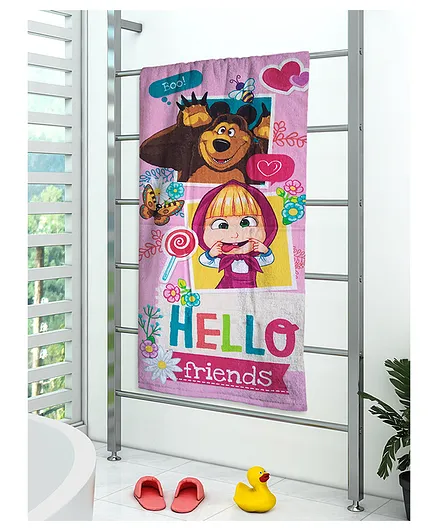 Masha and The Bear Printed Bath Towel - Multicolour
