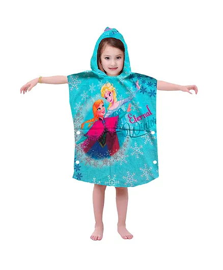 Disney Frozen Elsa & Anna Hooded Poncho Towel - Blue