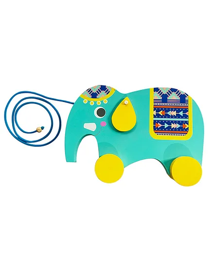 Little jamun The Elephant Pull Along Toy - Multicolor