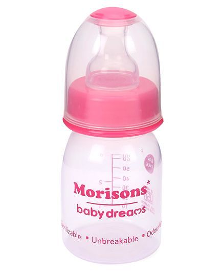 Morisons Baby Dreams Regular Polypropylene Feeding Bottle Pink - 60 ml