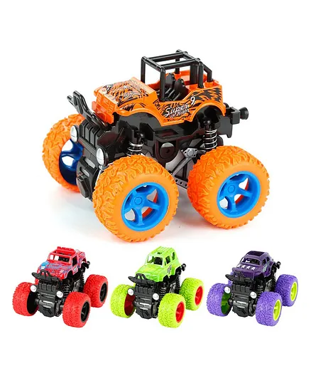 VGRASSP Friction Powered Mini Monster Trucks Pack of 4 (Colour May Vary)