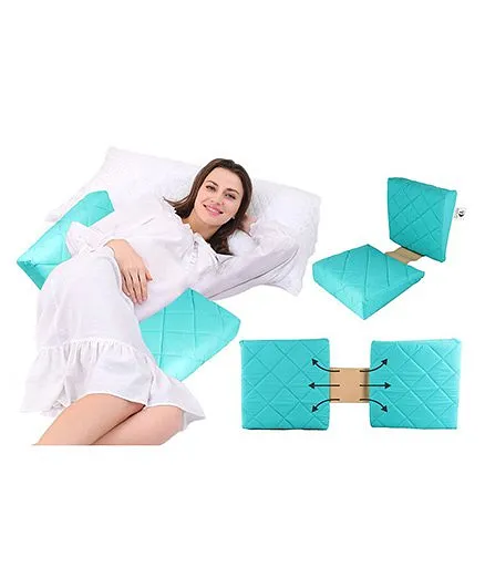 Get It 100% Cotton Double Wedge Pregnancy Pillow With Quilted Cover Removable Cover with Zip - Apple Green