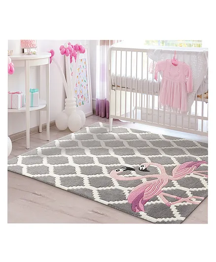 Little Looms Flammingo Rug - Grey