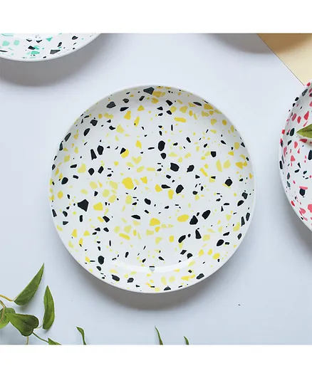 Nestasia 1 Piece Terrazzo Ceramic Plate - Yellow