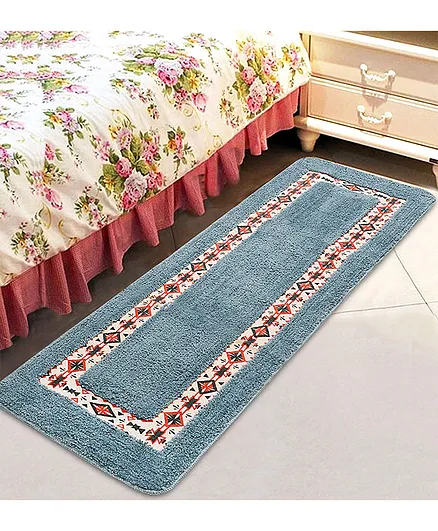 Saral Home Soft Cotton & Canvas Printed Multi Purpose Runner - Grey