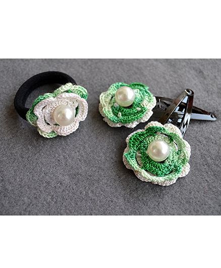 Pretty Ponytails Crocheted With Pearl - Green