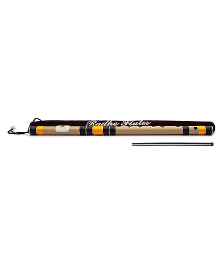 Radhe Flutes Middle Octave Right Handed C Sharp Bansuri With Velvet Cover - Beige