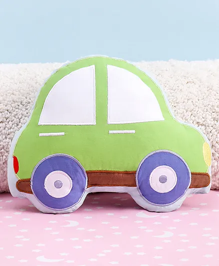 Babyhug Car Shape Pillow- Green