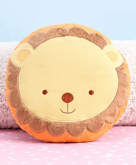 Babyhug Lion Face Shape Cushion - Brown
