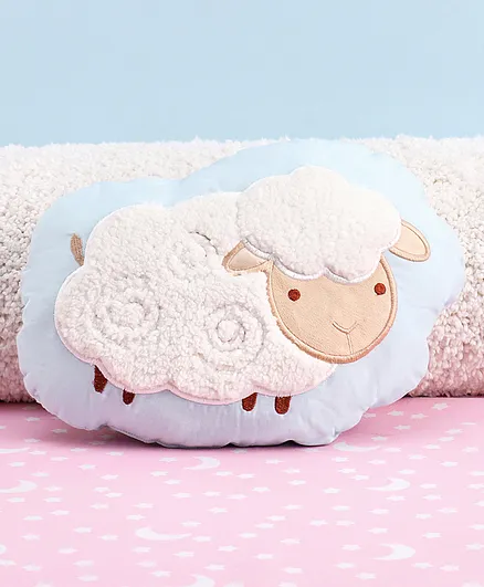 Babyhug Sheep Shape Cushion - White & Green