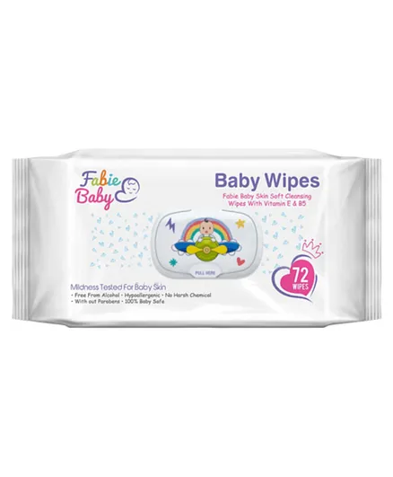 Fabie Baby SkinSoft Baby Cleansing Wipes - 80 Pieces