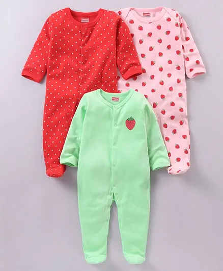 Cucumber Full Sleeves Printed Footed Sleepsuit - Multicolour