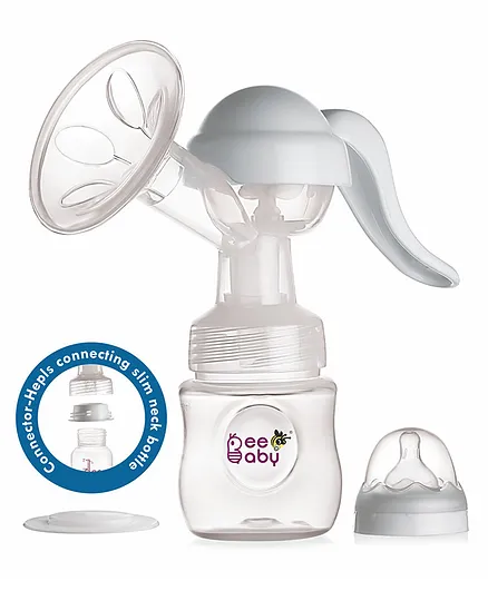 BeeBaby Comfort Fit 2 in 1 Manual Breast Pump - White