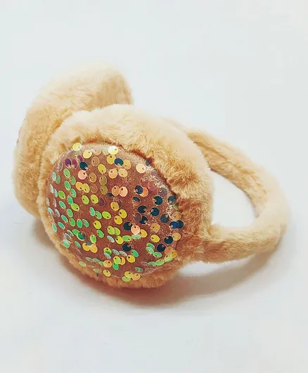 Kid-O-World Sequin Earmuffs - Beige