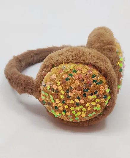 Kid-O-World Sequin Earmuffs - Brown