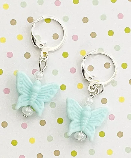 Bobbles & Scallops Drop Butterfly Earrings - Blue