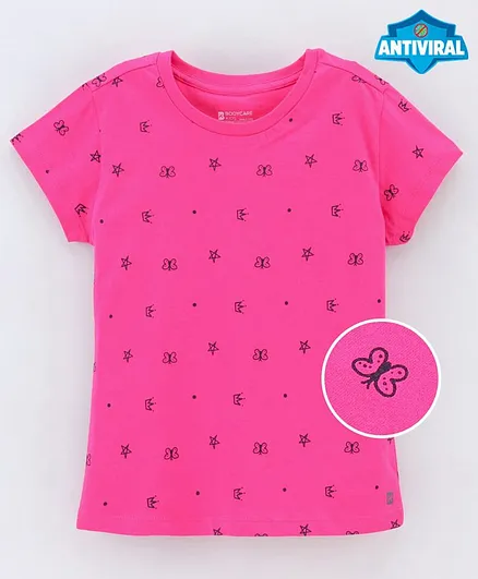 Proteen - Bodycare Half Sleeves Tee Butterfly Print - Pink