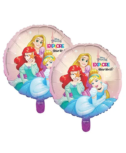 Sparkloon Disney Multi Princess Round Foil Balloon Multicolor - Pack Of 2