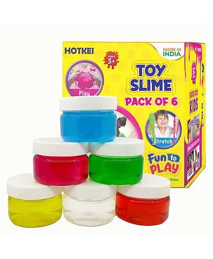 Hotkei Scented DIY Magic Slime Gel Jelly Pack of 6 Multicolour - 50 gm each