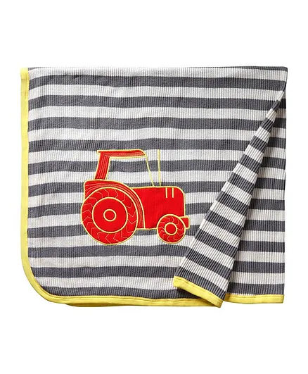 Pranava Organic Cotton Crane Patch Blanket - Red