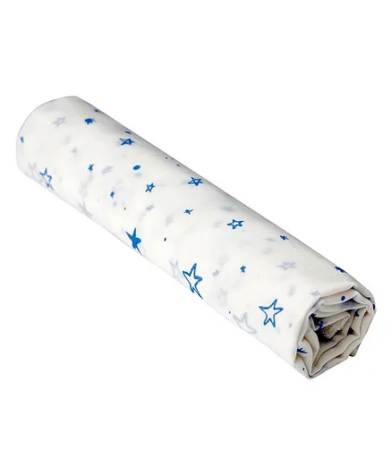 Pranava Organics Muslin Stars Print Swaddle - White