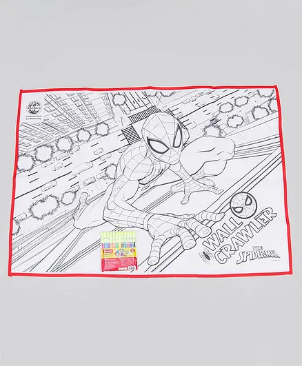 Spider Man My Coloring Mat With Color Pens - Multicolor