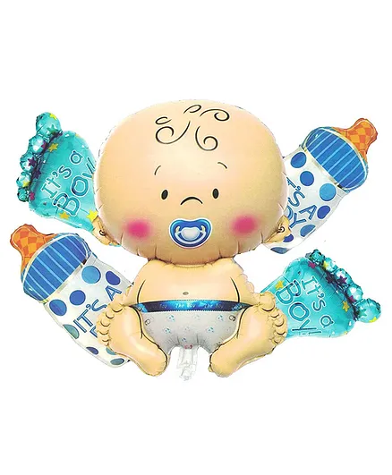 Crackles Baby Shower Foil Balloons Set Blue - Pack of 5