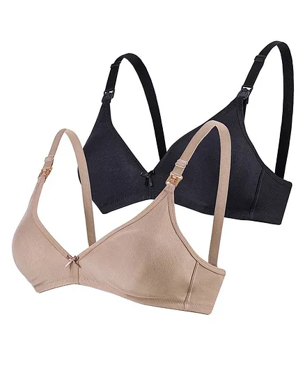 Bella Mama Moulded Cotton Elastane Bra Pack Of 2 (Colour May Vary)