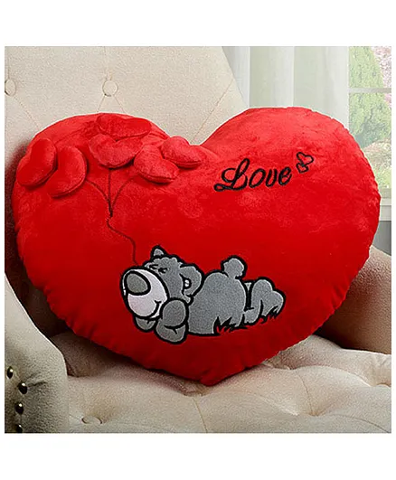 Frantic Heart Shape Sleeping Dog Plush Cushion Pillow - Red