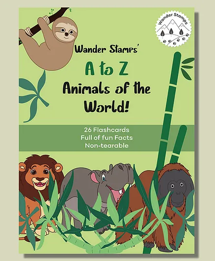 Wander Stamps A to Z Animals of The World Flash Cards - 26 Pieces
