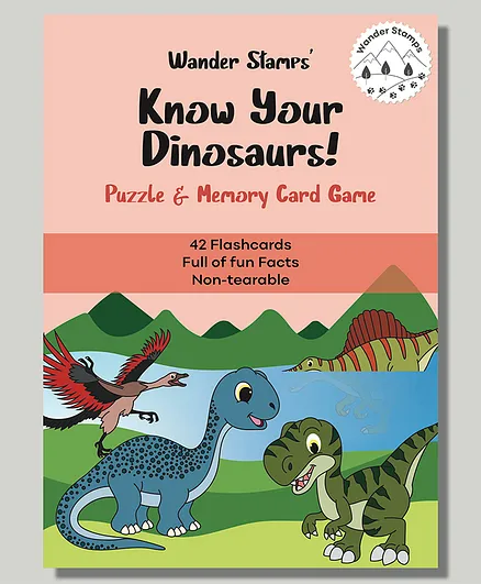 Wander Stamps Know Your Dinosaurs Flash Cards Multicolour - 42 Pieces