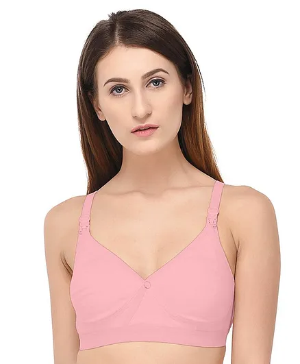 Fabme Solid Sleeveless Nursing Bra - Pink
