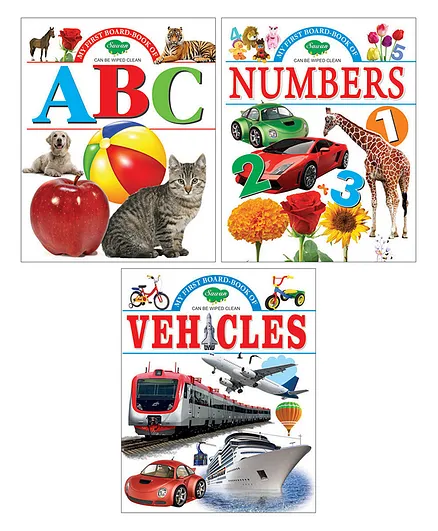 ABC Numbers And Vehicles Board Book Set of 3 - English